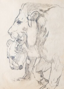 A complete pencil sketch is often needed for a complex painting. I work out shading and details as I correct for accuracy. A tissue with carbon on the back, will help me transfer the sketch onto a canvas. Or, drawing directly onto the canvas with a thin brush dipped in dilute paint, works also. Either way is fine, just up to the artist to decide.